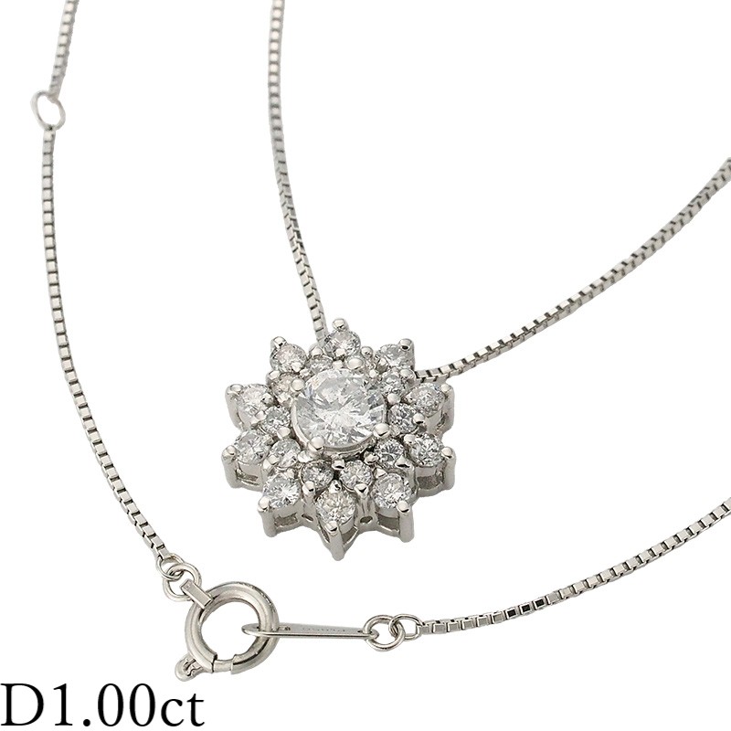 ダイヤモンド クロス ネックレス Pt900 Pt850 I5591