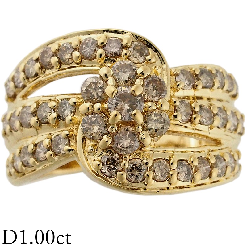 ダイヤモンド/1.03ct デザイン リング K18YG 11.5号 I4806 ダイヤモンド/1.03ct デザイン リング K18YG 11.5号 I4806