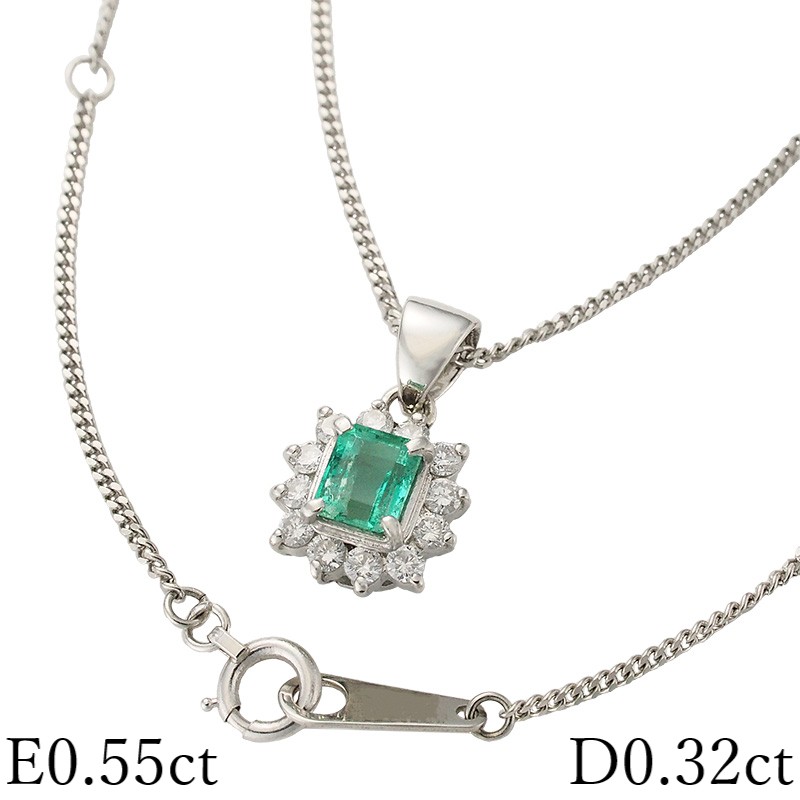 プラチナ エメラルド0.75,ダイヤモンド0.26ネックレス pt900,850 楽天市場】ダイヤモンド ネックレス プラチナ エメラルドカット