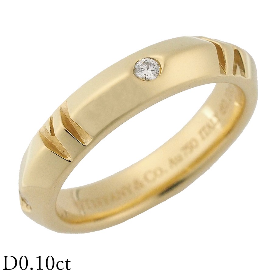 美品 18.5号 ティファニー アトラス リング Tiffany & Co. アトラスリング750WG 18.5号