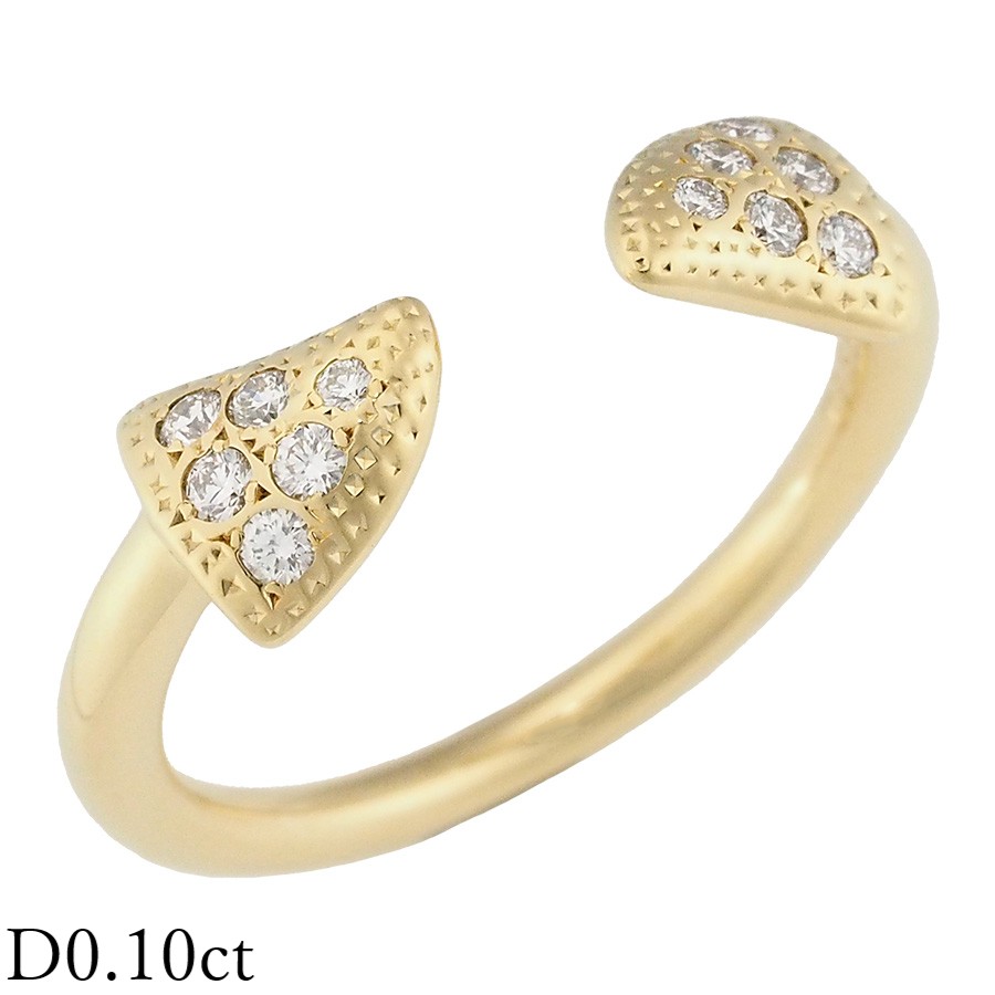 タサキ ダイヤモンド/0.10ct ソーンズ リング K18YG 10.5号【中古】【JS1765】