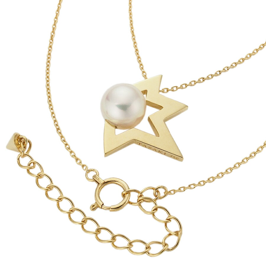 楽天市場】タサキ コメット パール ネックレス K18YG 箱付【中古  