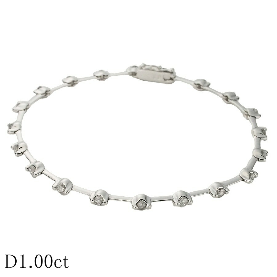 LINE K18WG ダイヤモンド1.25ct 長さ：約18cm　ブレスレット 楽天市場】LINE ライン ブレスレット ダイヤモンド ブラウン