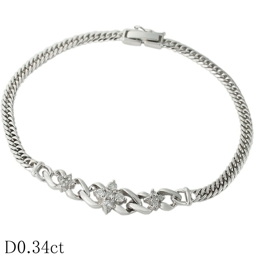 LINE K18WG ダイヤモンド1.25ct 長さ：約18cm　ブレスレット 楽天市場】LINE ライン ブレスレット ダイヤモンド ブラウン