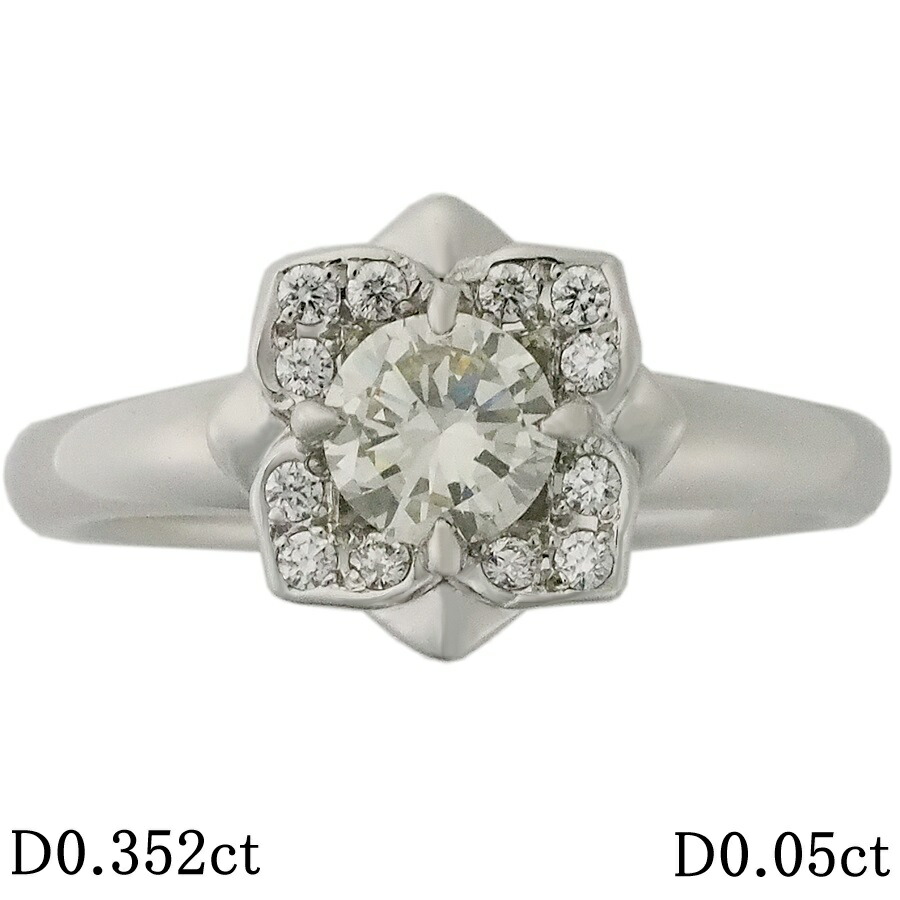 VLBY-VS2-F ダイヤモンド/0.352ct ダイヤ0.05ct デザイン リング Pt950 10号 ソーティング付【中古】【JS1845】|Jewel&Watch Supply