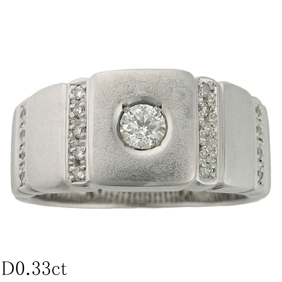 ダイヤモンド/0.33ct 印台 メンズ リング K14WG 19号【中古】【JS1850】｜Jewel＆Watch Supply