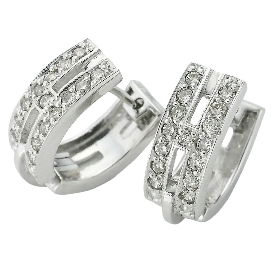 ダイヤモンド/0.15ct×2 ピアス K18WG【中古】【JS1894】 118,000円