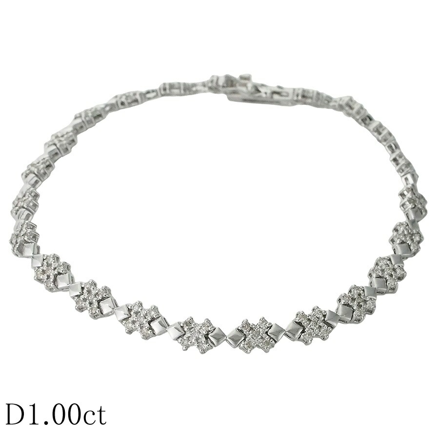 ダイヤモンド/1.00ct デザイン ブレスレット K18WG【中古】【JS1882】｜Jewel＆Watch Supply