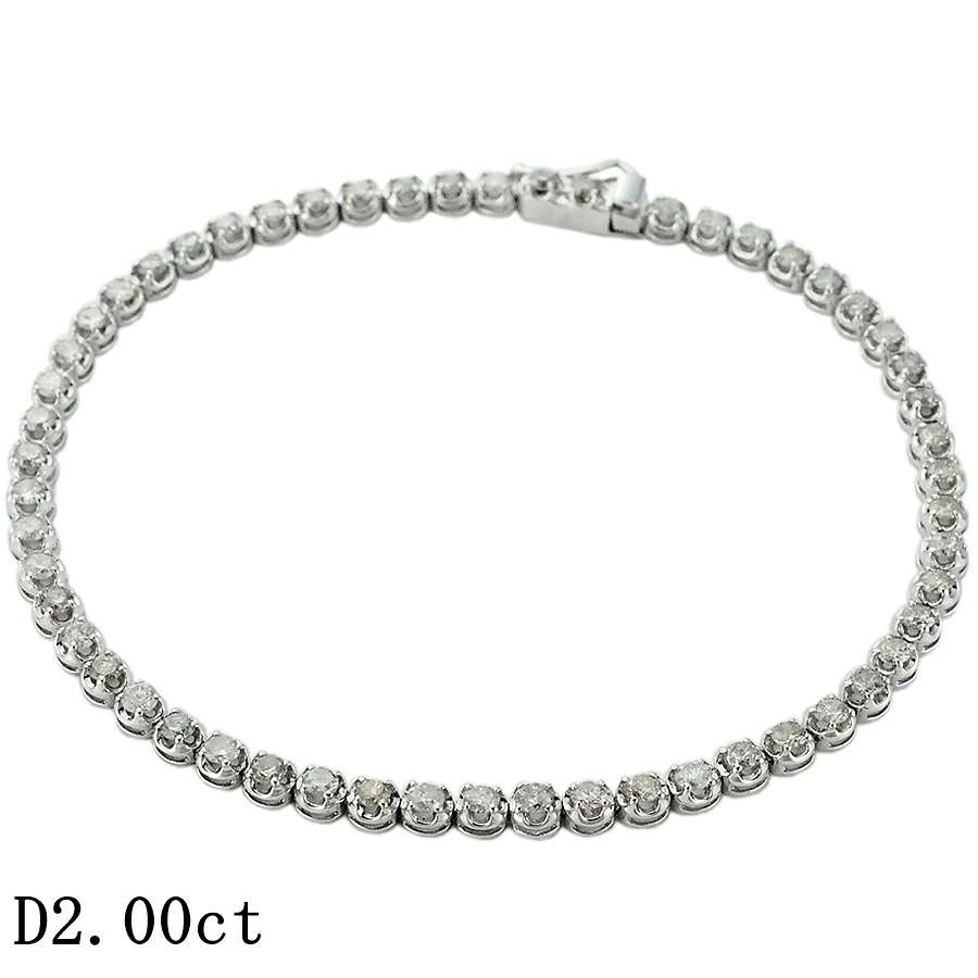 ダイヤモンド/2.00ct テニス ブレスレット K18WG【中古】【JS1896】｜Jewel＆Watch Supply