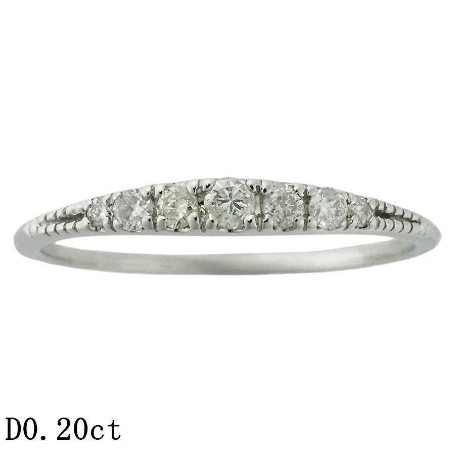 ダイヤモンド/0.20ct デザイン リング Pt900 18号【中古】【JS1895】