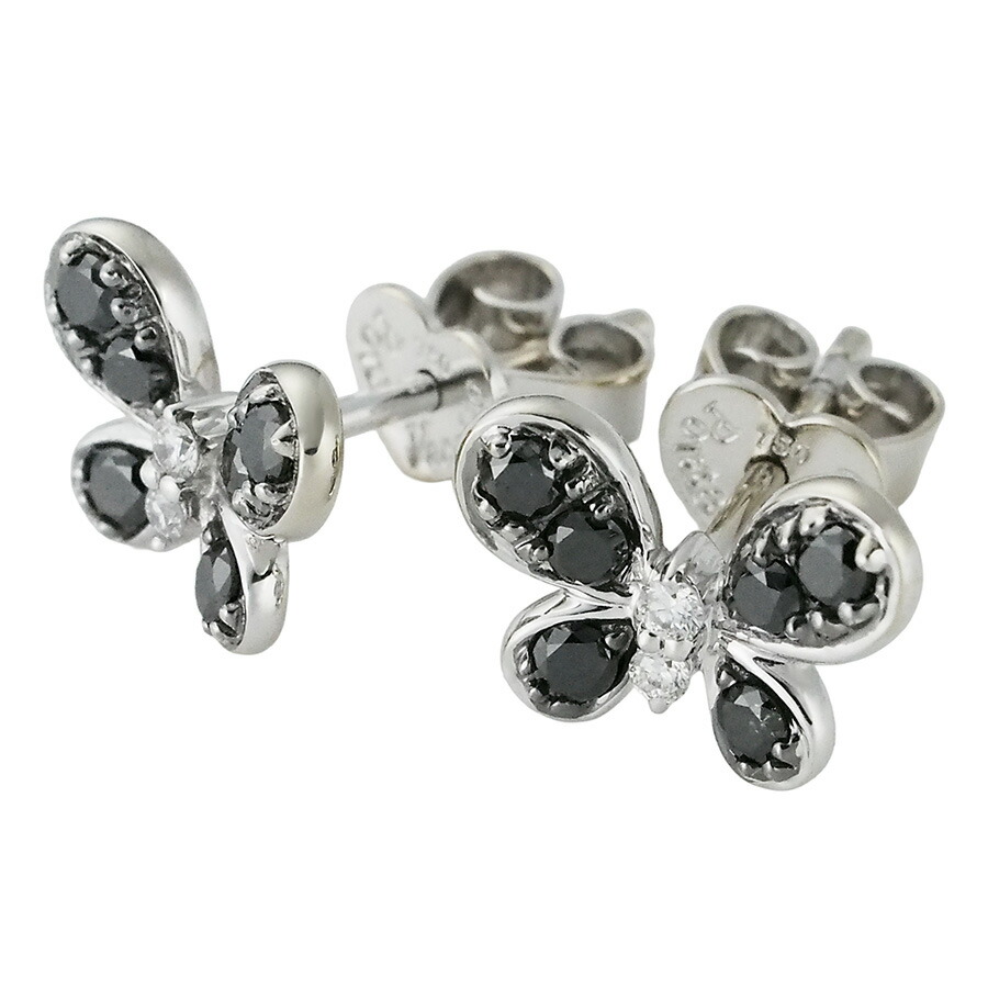 【楽天市場】ポンテヴェキオ ブラックダイヤモンド ダイヤ 0.38ct バタフライモチーフ ピアス K18WG【中古】【JS1903 ...