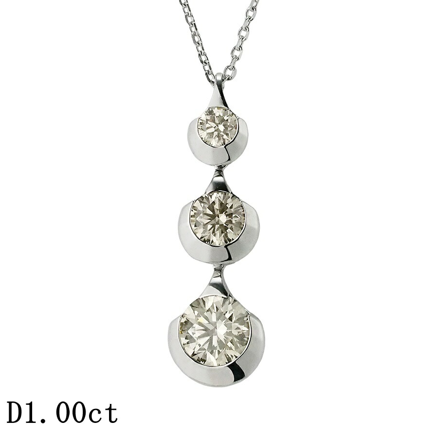 カシケイ ダイヤモンド/1.00ct アンフォゲッタブル ネックレス K18WG【中古】【JS1910】