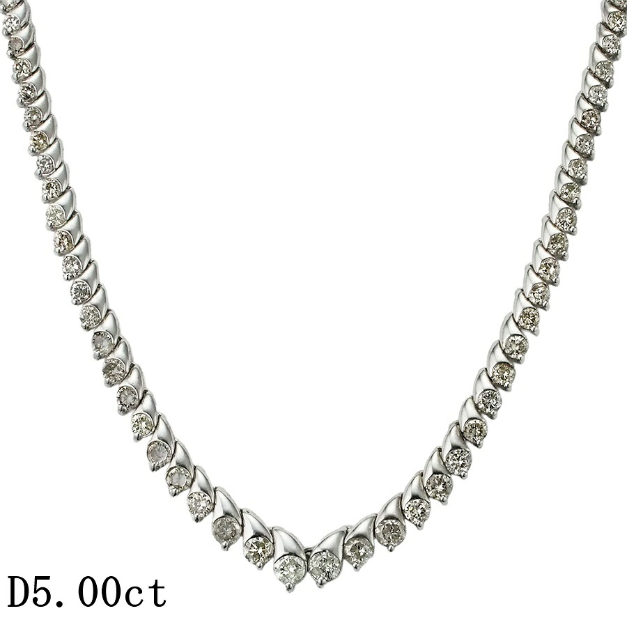 ダイヤモンド/5.00ct デザイン ネックレス K18WG【中古】【JS1908】|Jewel&Watch Supply