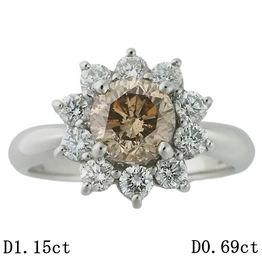 ダイヤモンド/1.15ct ダイヤ/0.69ct リング Pt900 13号【中古】【JS1924】
