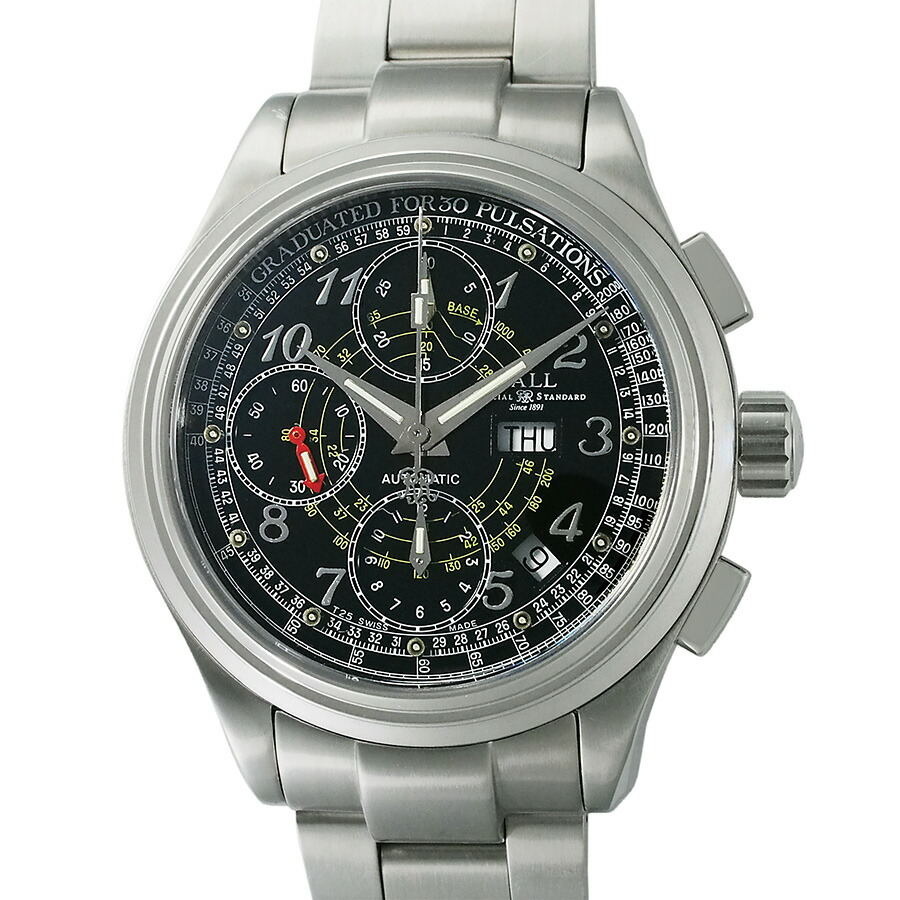 ボールウォッチ トレインマスター パルスメーター クロノグラフ CM1010D-SCJ-BK 箱付【中古】【JS1949】|Jewel&Watch Supply