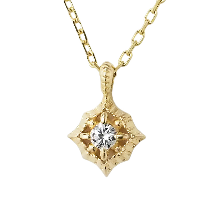 エテ 1粒ダイヤモンド デザイン ネックレス K18YG【中古】【JS1946】｜Jewel＆Watch Supply