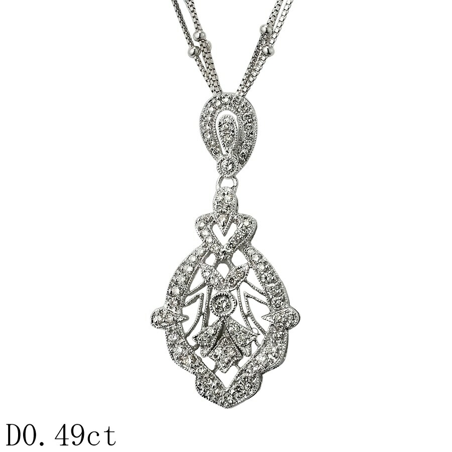 ダイヤモンド/0.49ct デザイン ネックレス K18WG【中古】【JS1955】｜Jewel＆Watch Supply