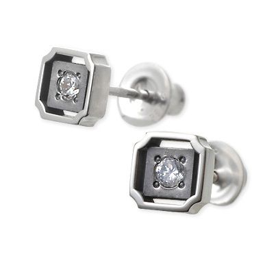 楽天市場 ピアス メンズ Aqua Silver アクアシルバー シルバー キュービック ホワイト 彼氏 クリスマスプレゼント 男性 ジェイウェルドットコム