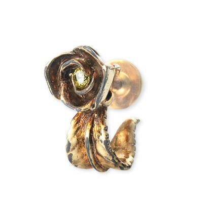 時間指定不可 ピアス メンズ Holloow ホロー シルバー キュービック イエロー ブランド 人気 彼氏 激安の Itez In