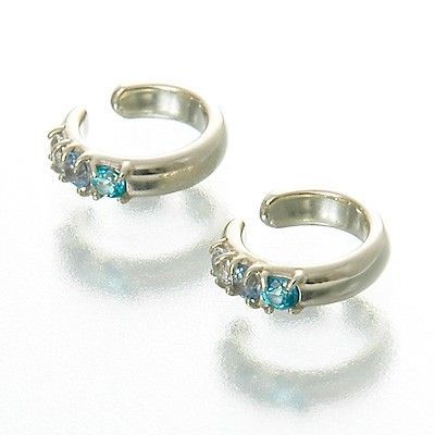 ホワイトゴールドノンホールピアス Blue Cat レディース 意中の女 女君 生まれでる日づけ貢物 贈答品 Colegiovictorhugo Cl