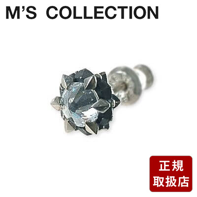 ピアス 片耳用 M's collection エムズコレクション シルバー キュービック ホワイト 彼氏 メンズ プレゼント