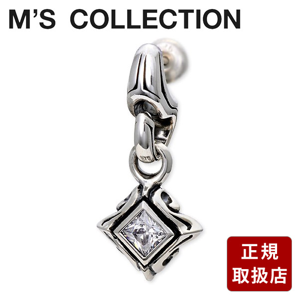 ピアス 片耳用 M's collection エムズコレクション シルバー キュービック ホワイト 彼氏 メンズ プレゼント｜アクセサリー専門店　ジェイウェル