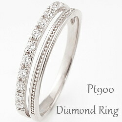 ダイヤモンドリング プラチナ 二連 指輪 レディース ピンキーリング Pt900 diamond エタニティリング 記念日 ジュエリー おすすめ プレゼント