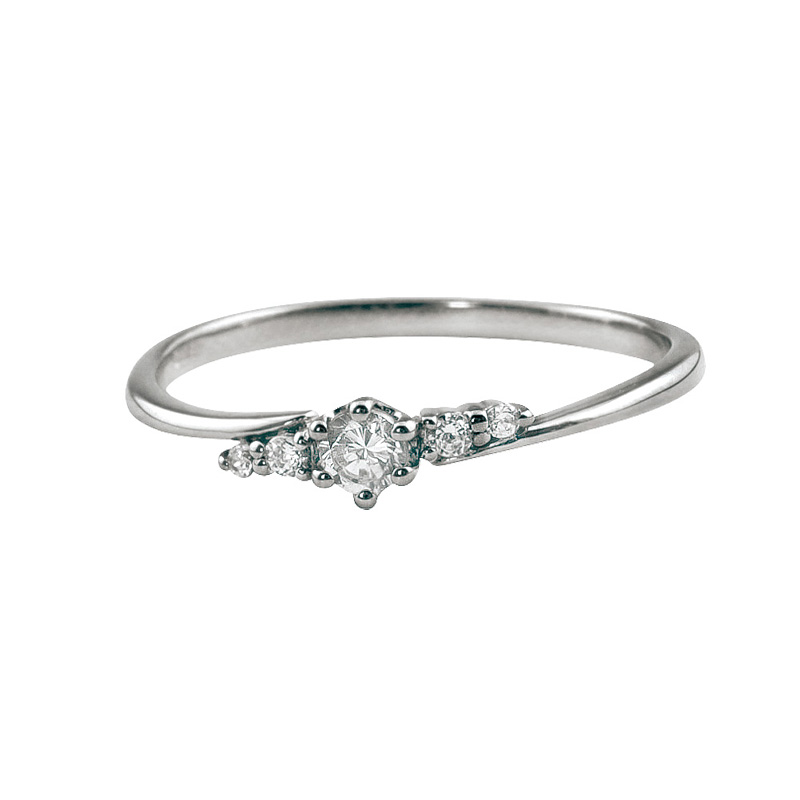 【楽天市場】プラチナ リング 婚約指輪 天然 ダイヤモンド リング 5石 ファイブストーン Pt900 ピンキーリング 1号～ 指輪