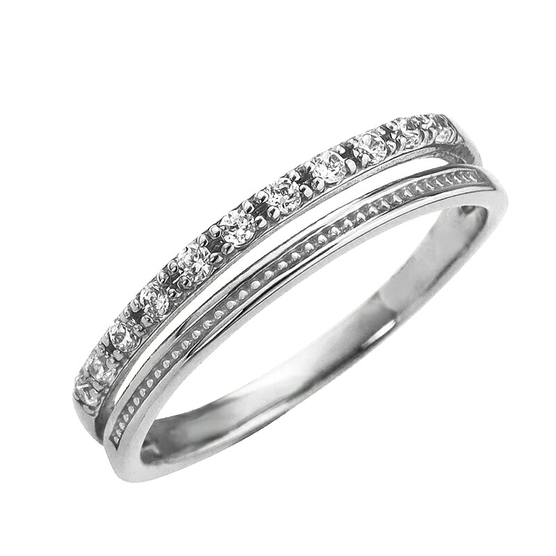 ダイヤモンドリング プラチナ 二連 指輪 レディース ピンキーリング Pt900 diamond エタニティリング 記念日 ジュエリー おすすめ ギフト プレゼント 受注製作｜ジュエリーアイ 65,395円