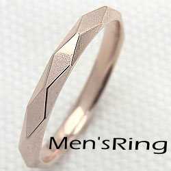 メンズ輪っか サクラ色ゴールドK18 K18PG men\u0027s佩び物 ひし形とり捨てる 宝飾品販売店 おすすめ 差し上げ物
