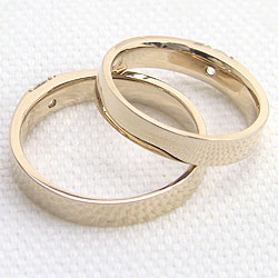 結婚指輪 ゴールド ダイヤモンドリング ペアリング イエローゴールド18
