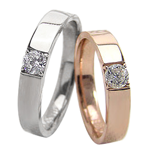 結婚指輪 安い K18ゴールド ダイヤモンドリング マリッジリング