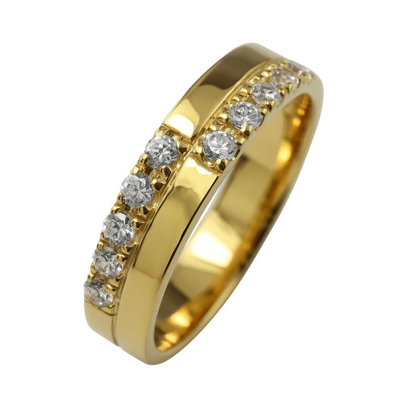 クロスデザインリング　K18WG トータル0.43ct 楽天市場】K18ゴールド クロスリング 4mm幅 指輪 十字架 デザイン 18金