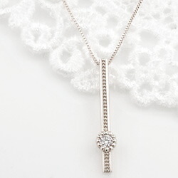 ネックレス レディース ダイヤネックレス プラチナ 一粒ダイヤモンド ストレートライン 縦長 Iライン ペンダント Pt900 850 Diamond Necklace おすすめ プレゼント