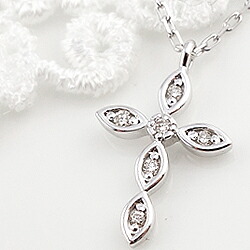 ネックレス レディース プラチナ ネックレス クロス ダイヤモンド ペンダント Pt900 850 十字架 Diamond Necklace おすすめ プレゼント