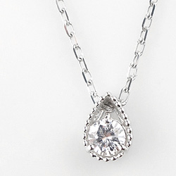 【楽天市場】ネックレス レディース 一粒ダイヤネックレス プラチナ しずくペンダント Pt900 Pt850 diamond necklace