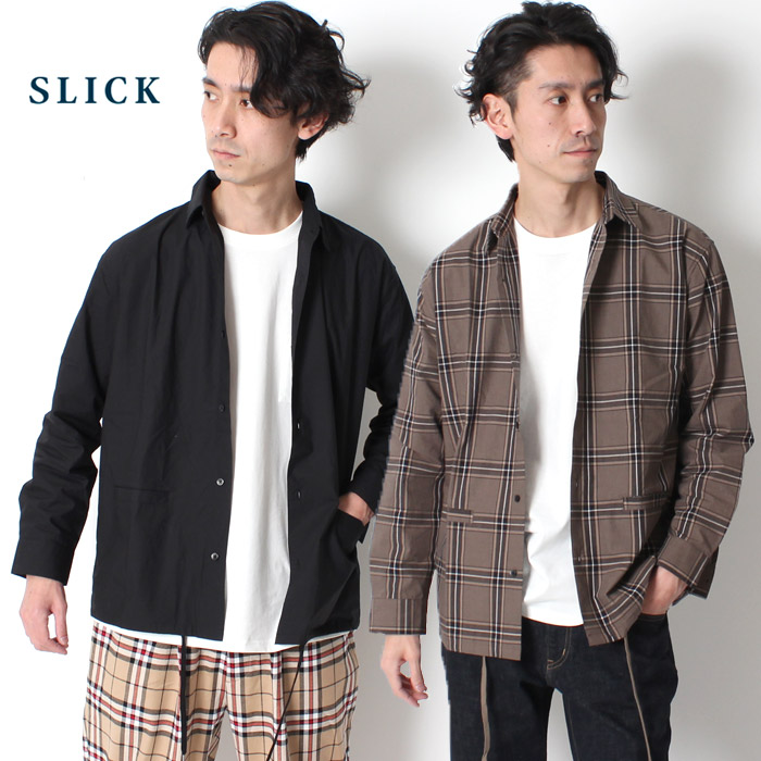 楽天市場 送料無料 Slick スリック Typewriter Jacket タイプライタージャケット Lot メンズ ファッジ シャツジャケット コーチ シャツ タイプライター ハイブリッド モード ストリート モダン クラシック レトロ ブラック グレンチェック J X T Style