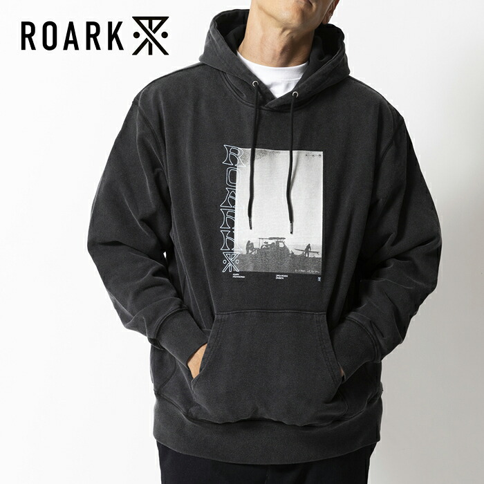 ROARK ロアーク パーカー メンズ プルオーバー スウェット プルパーカー RSWJ1152 ブランド フード フーディ 黒 ブラック ヴィンテージ ウォッシュ加工 12.5oz オンス コットン 綿 アメカジ サーフ系 ストリート|j・x・t-style
