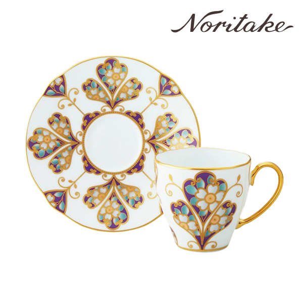 オマージュ 寄せ合わせ 珈琲 優勝杯＆平円盤 （雲母金彩花文） 〈H-771J/T2403〉 ノリ竹 食器 碗皿