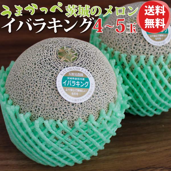 楽天ランキング受賞！ 茨城 プレミアム メロン 送料無料 メロン イバラキング 4－5玉 方波見農園 茨城県 鉾田 緑肉 青肉 茨城メロン 鉾田メロン (収穫次第順次出荷) (同梱不可) めろん フルーツ 果物 内祝い ギフト プレゼント