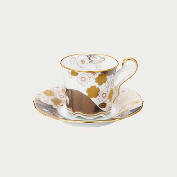 あやみなも コーヒーカップ&ソーサー(桜金銀彩) ノリタケ Noritake 食器 〈4939J/T52506〉 碗皿