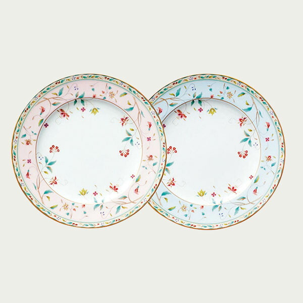 ノリタケ 食器 花更紗 21cm プレートペア （色変り） 〈4409-56L/P97211〉 ノリタケ 食器 皿 プレート 21cm ペア 結婚祝い 結婚内祝い 新築祝い 引越し祝い ギフト プレゼント おしゃれ