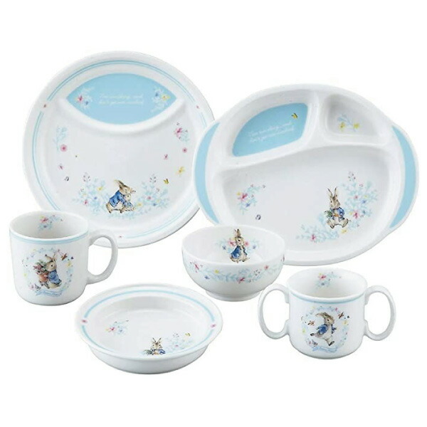 ランキング受賞！当日出荷 ピーターラビット PEATER RABBIT 6ピースセット 食器 子供用 食器セット ギフトセット ベビー食器 皿 ランチプレート ワンプレート 両手マグ マグカップ コップ 茶碗 プレート 出産祝い プレゼント 誕生日
