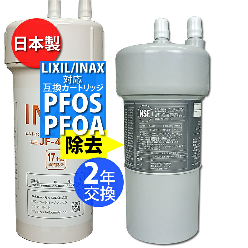 楽天市場】リクシル / イナックス 製等と互換性のある安心の日本製 カートリッジ【2年交換タイプ】（フィルター ）アンダーシンク ビルトイン 浄水器  活性炭フィルター 交換用浄水器カートリッジ 有機フッ素化合物 PFAS（PFOS , PFOA）除去 対応 : ショップ NIC家電