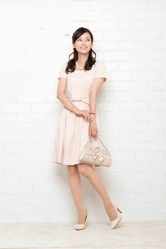 ワンピース 品格スウィート上質大人のリボンワンピース ドレス結婚式 二次会 フォーマル レディース 全品13 Offクーポン2点以上で レディース 結婚式 大きいサイズ ドレス ミディアム 体型カバー パーティードレス ドレス結婚式 お呼ばれ 送料無料 ご挨拶 謝恩会