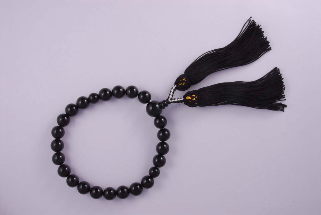 数珠男性用オニキス黒房人絹10mm