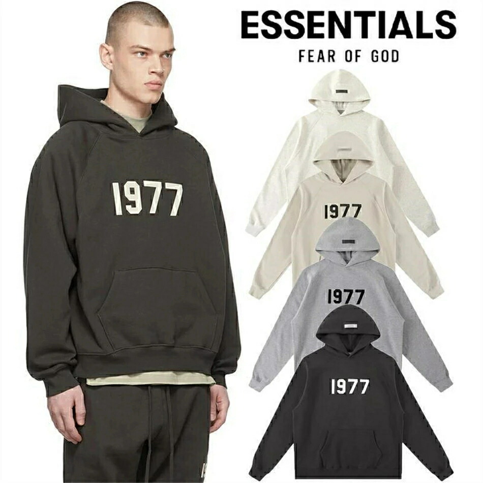 ESSENTIALS エッセンシャルズ パーカー 1977ロゴタイプ トップス メンズ レディース スウエット 春 秋 冬ジップパーカー ボンネット付き添い人 心地よい 男女兼用