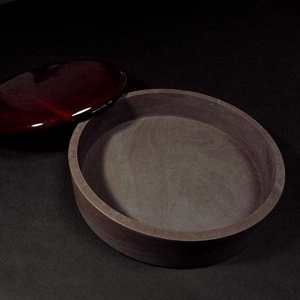 【やすひろ】端渓宋坑　丸硯　8インチ(直径 約２０㎝×高さ 約４㎝) やすひろ】端渓宋坑 丸硯 8インチ(直径 約20㎝×高さ 約