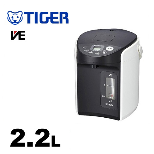[PIQ-A220-W] タイガー 電気ケトル・ポット とく子さん VE電気まほうびん 容量：2.2L 高真空2重瓶（VEまほうびん構造） 節電タイマー ホワイト 