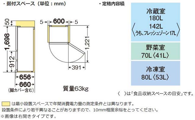 楽天市場 Mr C33f W 三菱 冷蔵庫 右開き 片開きタイプ 330l Cシリーズ 2 3人向け 大型 パールホワイト 送料無料 大型重量品につき特別配送 配送にお日にちかかります 設置無料 家電と住宅設備の ジュプロ